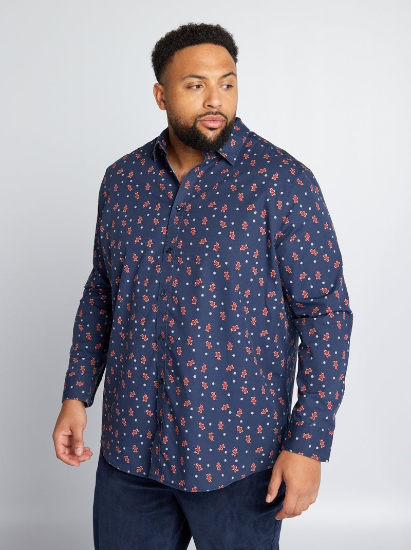 Chemise noël Bleu - Kiabi