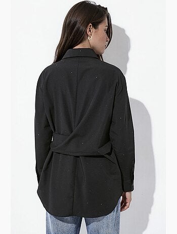 Chemise ornée de strass avec détail noué hiccup
