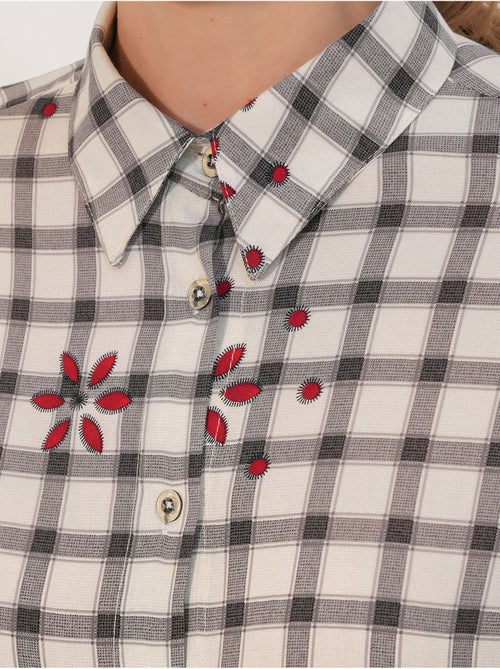 Chemise oversize à carreaux en crêpe bdart - Kiabi