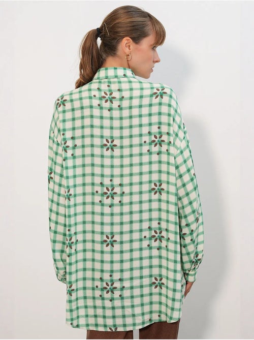 Chemise oversize à carreaux en crêpe bdart - Kiabi