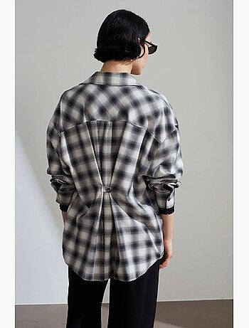 Chemise oversize à carreaux et manches longues dilvin