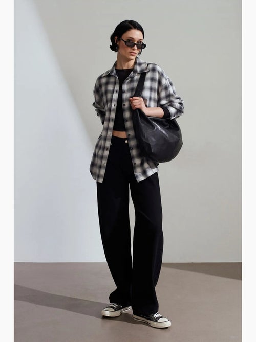 Chemise oversize à carreaux et manches longues dilvin - Kiabi