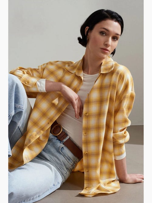 Chemise oversize à carreaux et manches longues dilvin - Kiabi Chemise oversize à carreaux et manches longues dilvin - Kiabi