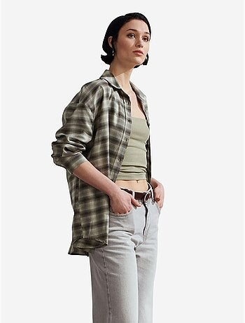 Chemise oversize à carreaux et manches longues dilvin