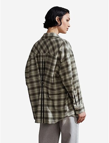 Chemise oversize à carreaux et manches longues dilvin