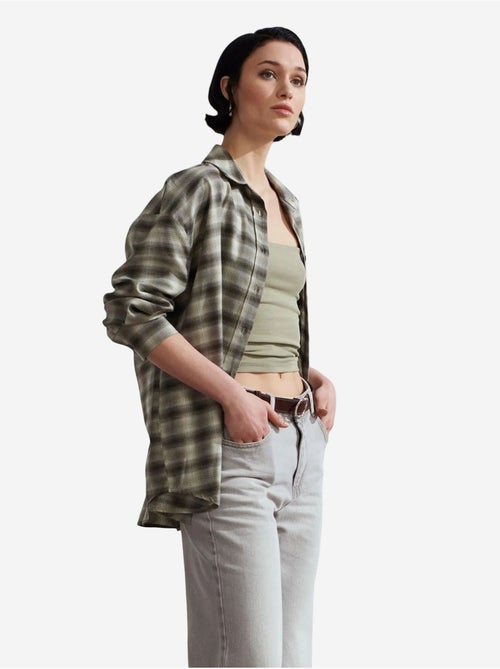 Chemise oversize à carreaux et manches longues dilvin - Kiabi