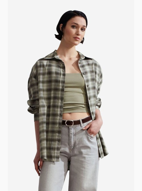 Chemise oversize à carreaux et manches longues dilvin - Kiabi