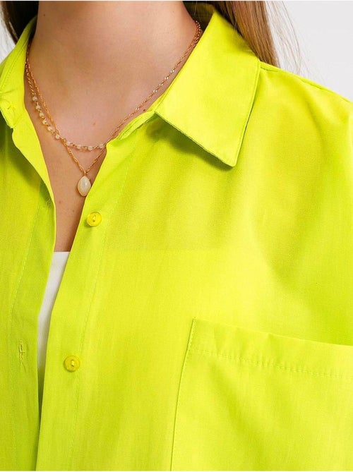 Chemise oversize à manches longues en popeline boutonnée mixray - Kiabi