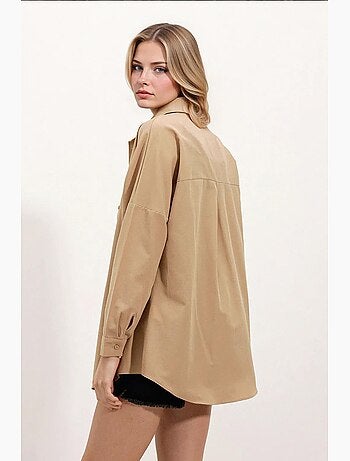 Chemise oversize à motif en popeline avec boutons bdart