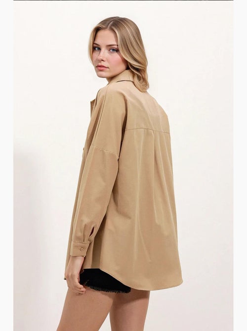 Chemise oversize à motif en popeline avec boutons bdart - Kiabi