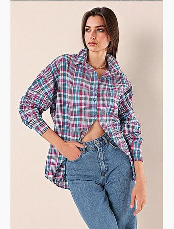 Chemise oversize à motif en popeline avec boutons bdart