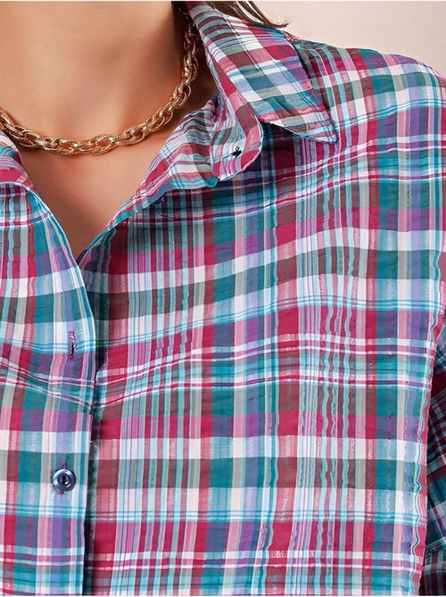 Chemise oversize à motif en popeline avec boutons bdart - Kiabi Chemise oversize à motif en popeline avec boutons bdart - Kiabi