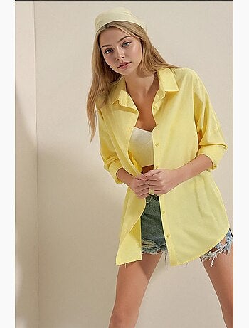 Chemise oversize à motif en popeline avec boutons bdart