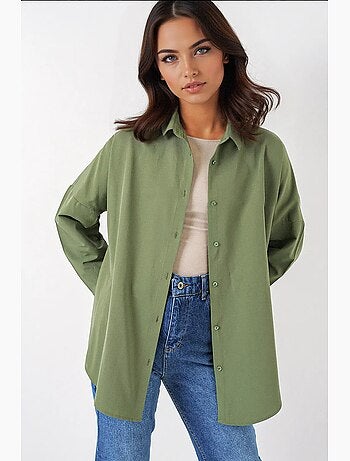 Chemise oversize à motif en popeline avec boutons bdart