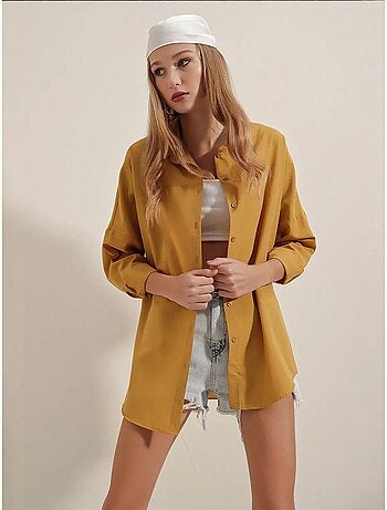 Chemise oversize à motif en popeline avec boutons bdart