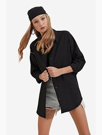 Chemise oversize à motif en popeline avec boutons bdart