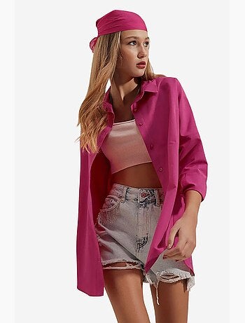 Chemise oversize à motif en popeline avec boutons bdart
