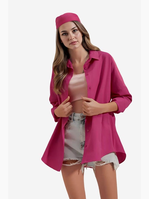 Chemise oversize à motif en popeline avec boutons bdart - Kiabi