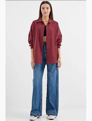 Chemise oversize à motif en popeline avec boutons bdart