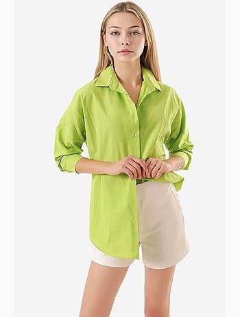 Chemise oversize à motif en popeline avec boutons bdart
