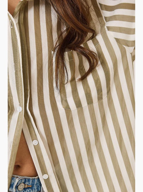 Chemise oversize à rayures et poche unique lucci - Kiabi