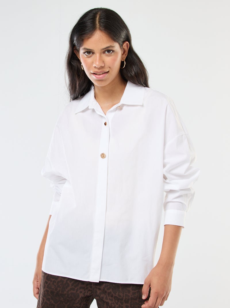 Chemise Oversize Blanche Expresso 'Enjoy Today' - Taille XL, Occasion Très Bon état
