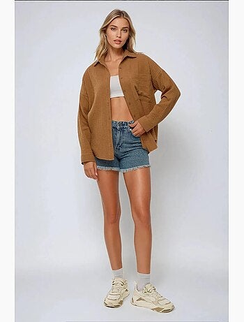 Chemise oversize en coton avec poche hiccup