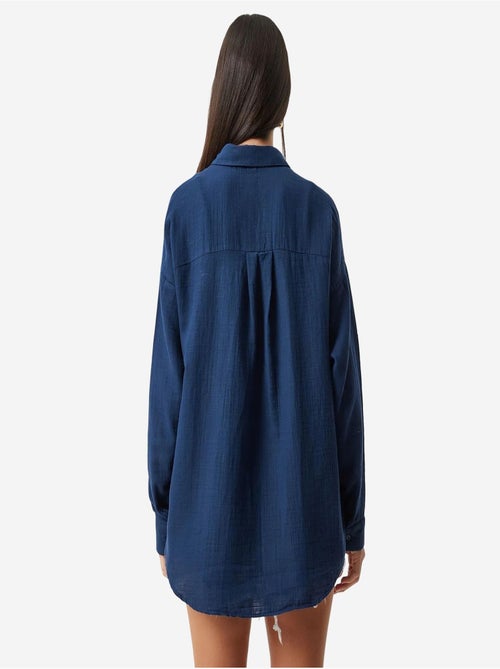 Chemise oversize en coton texturé avec poche istanbul - Kiabi Chemise oversize en coton texturé avec poche istanbul - Kiabi