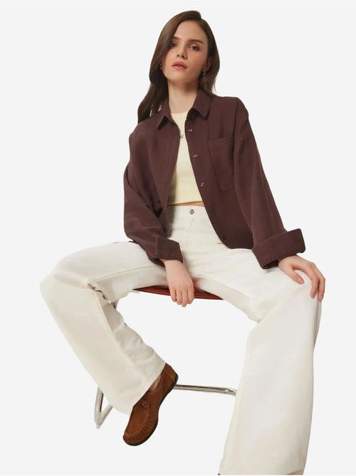 Chemise oversize en coton texturé avec poche istanbul - Kiabi