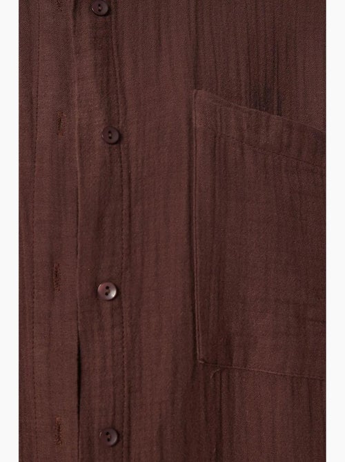 Chemise oversize en coton texturé avec poche istanbul - Kiabi