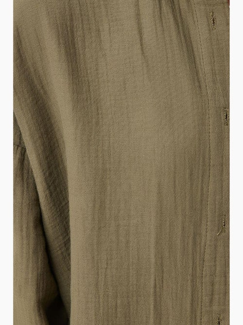 Chemise oversize en coton texturé avec poche istanbul - Kiabi