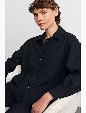 Chemise oversize en crêpe à boutons dilvin
