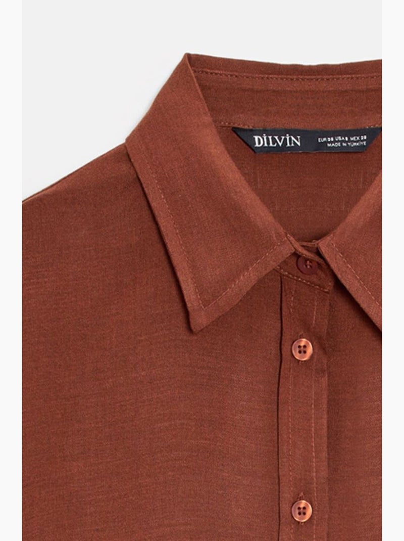 Chemise oversize en crêpe à boutons dilvin Terracotta - Kiabi
