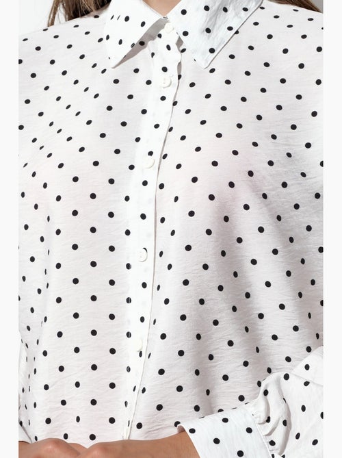 Chemise oversize en crêpe à pois bdart - Kiabi Chemise oversize en crêpe à pois bdart - Kiabi
