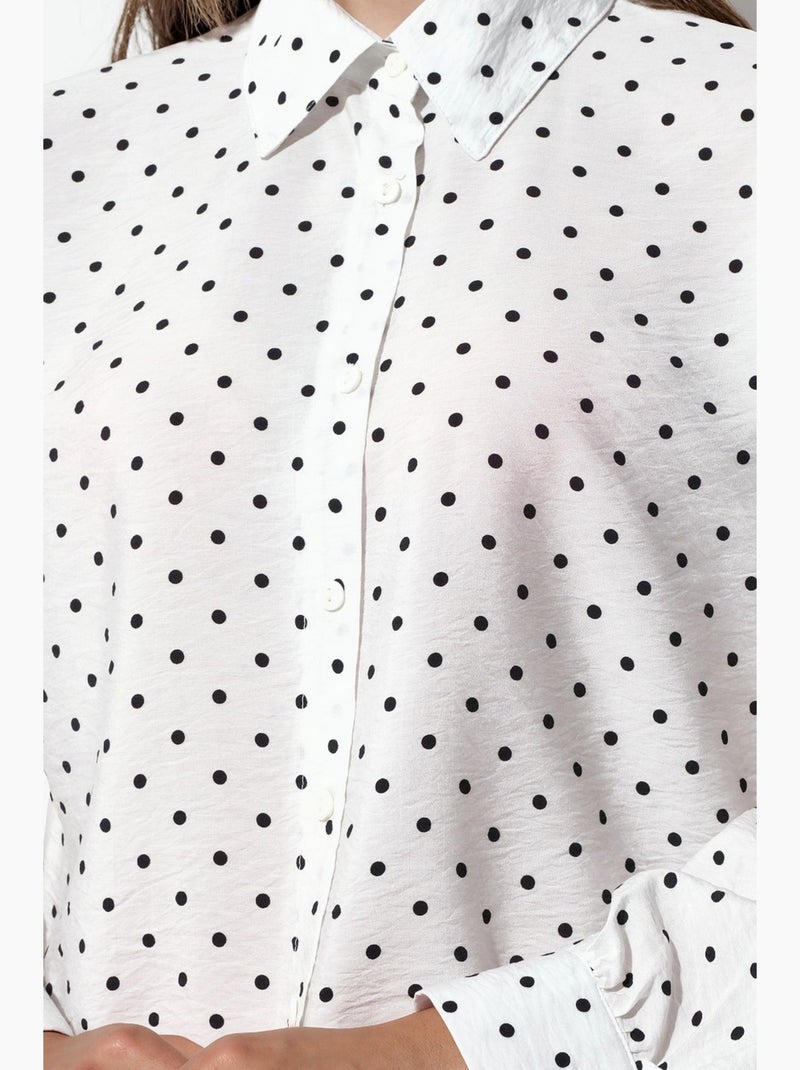 Chemise oversize en crêpe à pois bdart Blanc - Kiabi