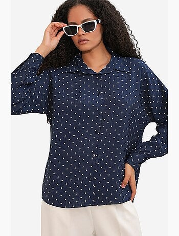 Chemise oversize en crêpe à pois bdart