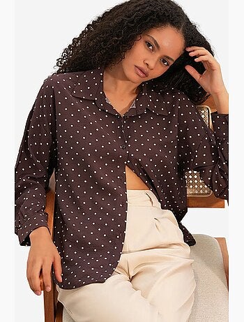 Chemise oversize en crêpe à pois bdart