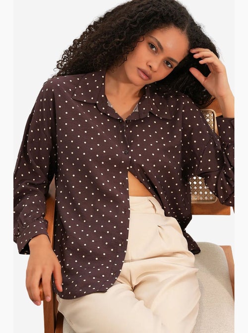 Chemise oversize en crêpe à pois bdart - Kiabi
