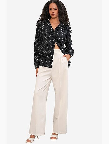 Chemise oversize en crêpe à pois bdart