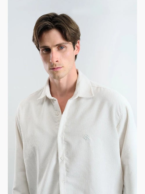 Chemise oversize en gabardine texturée avec fermeture boutonnée giesto - Kiabi