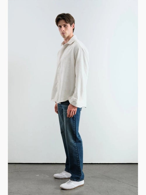 Chemise oversize en gabardine texturée avec fermeture boutonnée giesto - Kiabi