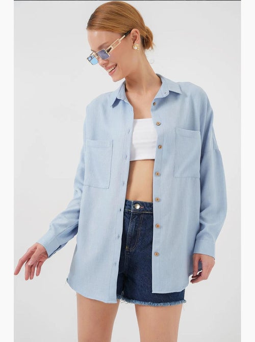 Chemise oversize en lin bdart - Kiabi