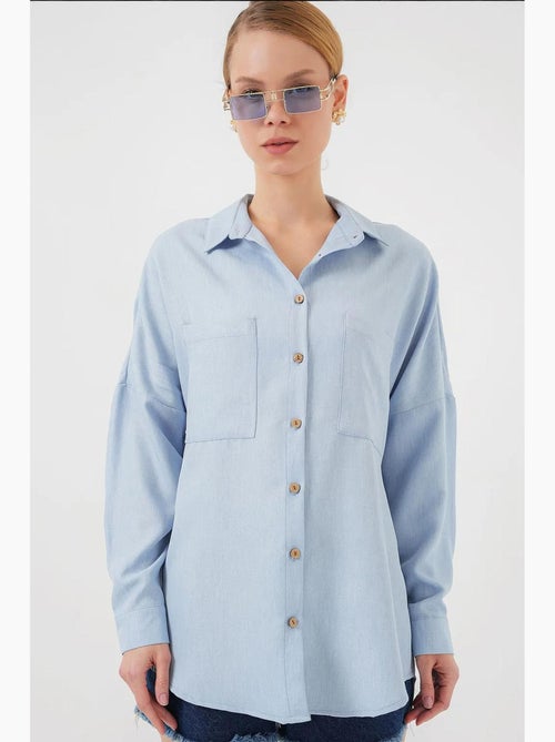 Chemise oversize en lin bdart - Kiabi