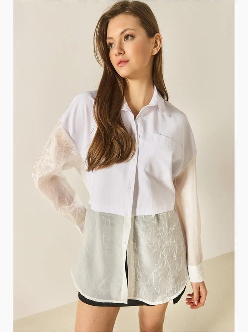 Chemise oversize en organza et tulle lucci - Kiabi