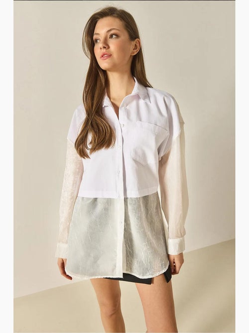 Chemise oversize en organza et tulle lucci - Kiabi