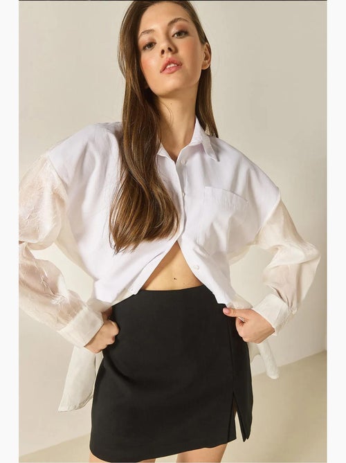 Chemise oversize en organza et tulle lucci - Kiabi