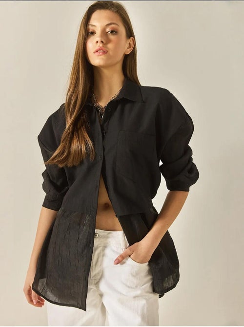 Chemise oversize en organza et tulle lucci - Kiabi