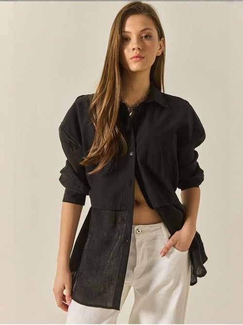 Chemise oversize en organza et tulle lucci - Kiabi