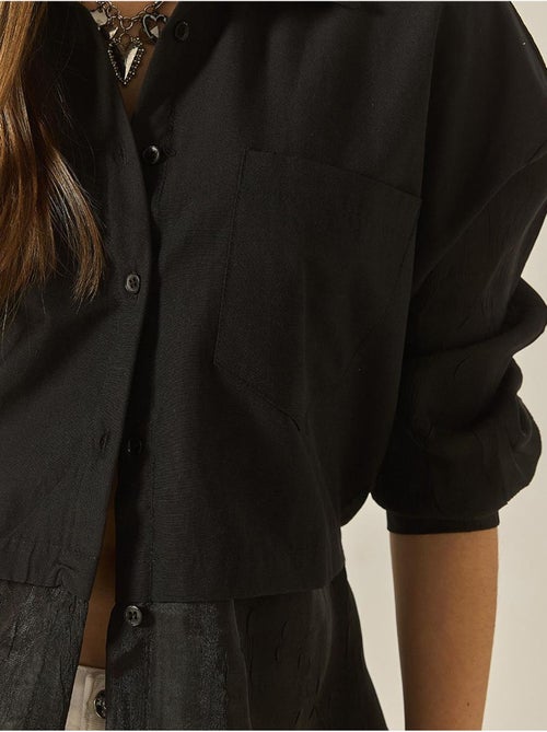 Chemise oversize en organza et tulle lucci - Kiabi