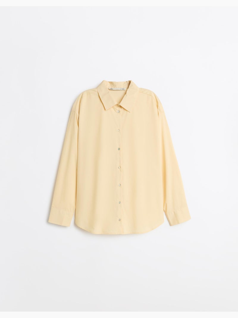 Chemise oversize en popeline, mo fashion Jaune - Kiabi